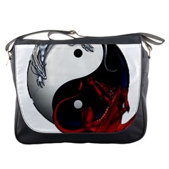 Yin And Yang Chinese Dragon Messenger Bag by Mog4mog4