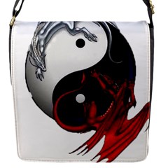 Yin And Yang Chinese Dragon Flap Closure Messenger Bag (s) by Mog4mog4