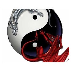 Yin And Yang Chinese Dragon Premium Plush Fleece Blanket (medium) by Mog4mog4