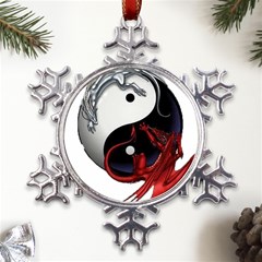 Yin And Yang Chinese Dragon Metal Large Snowflake Ornament by Mog4mog4