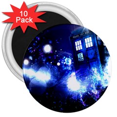 Tardis Background Space 3  Magnets (10 Pack)  by Mog4mog4