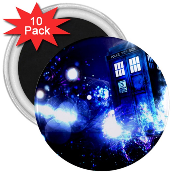 Tardis Background Space 3  Magnets (10 pack) 