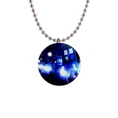 Tardis Background Space 1  Button Necklace by Mog4mog4