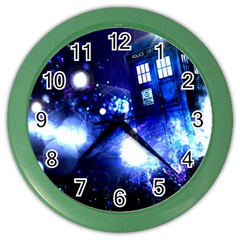 Tardis Background Space Color Wall Clock by Mog4mog4