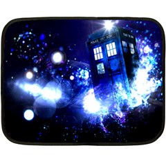 Tardis Background Space Fleece Blanket (mini) by Mog4mog4