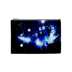 Tardis Background Space Cosmetic Bag (medium) by Mog4mog4