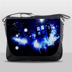 Tardis Background Space Messenger Bag by Mog4mog4