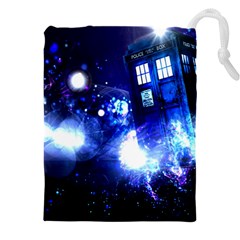 Tardis Background Space Drawstring Pouch (4xl) by Mog4mog4