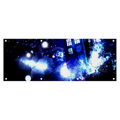 Tardis Background Space Banner And Sign 8  X 3  by Mog4mog4