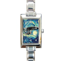 Star Starship The Starry Night Van Gogh Rectangle Italian Charm Watch by Mog4mog4