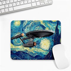 Star Starship The Starry Night Van Gogh Small Mousepad by Mog4mog4