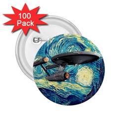 Star Starship The Starry Night Van Gogh 2 25  Buttons (100 Pack)  by Mog4mog4