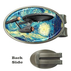 Star Starship The Starry Night Van Gogh Money Clips (oval)  by Mog4mog4