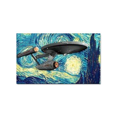 Star Starship The Starry Night Van Gogh Sticker (rectangular) by Mog4mog4