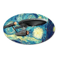 Star Starship The Starry Night Van Gogh Oval Magnet by Mog4mog4