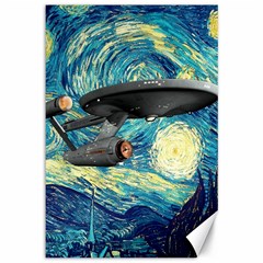 Star Starship The Starry Night Van Gogh Canvas 12  X 18  by Mog4mog4