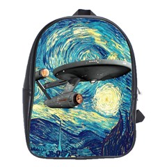 Star Starship The Starry Night Van Gogh School Bag (large) by Mog4mog4