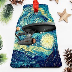 Star Starship The Starry Night Van Gogh Bell Ornament (two Sides) by Mog4mog4