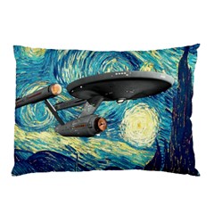 Star Starship The Starry Night Van Gogh Pillow Case (two Sides) by Mog4mog4