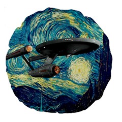 Star Starship The Starry Night Van Gogh Large 18  Premium Round Cushions by Mog4mog4