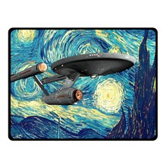 Star Starship The Starry Night Van Gogh Two Sides Fleece Blanket (small) by Mog4mog4