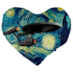 Star Starship The Starry Night Van Gogh Large 19  Premium Flano Heart Shape Cushions Front