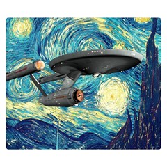 Star Starship The Starry Night Van Gogh Premium Plush Fleece Blanket (small) by Mog4mog4