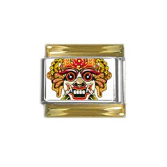 Bali Barong Mask Euclidean Vector Chiefs Face Gold Trim Italian Charm (9mm) by Mog4mog4