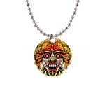 Bali Barong Mask Euclidean Vector Chiefs Face 1  Button Necklace Front