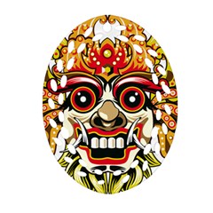 Bali Barong Mask Euclidean Vector Chiefs Face Ornament (oval Filigree) by Mog4mog4