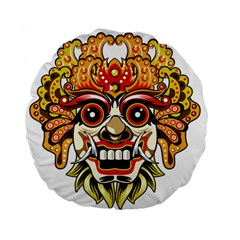 Bali Barong Mask Euclidean Vector Chiefs Face Standard 15  Premium Flano Round Cushions by Mog4mog4