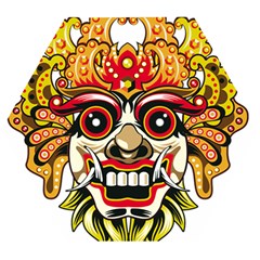 Bali Barong Mask Euclidean Vector Chiefs Face Wooden Puzzle Hexagon by Mog4mog4