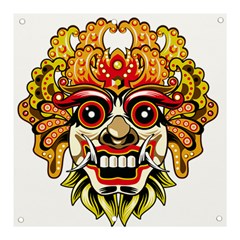 Bali Barong Mask Euclidean Vector Chiefs Face Banner And Sign 3  X 3  by Mog4mog4