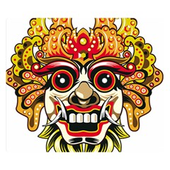 Bali Barong Mask Euclidean Vector Chiefs Face Premium Plush Fleece Blanket (small) by Mog4mog4