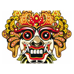 Bali Barong Mask Euclidean Vector Chiefs Face Premium Plush Fleece Blanket (extra Small) by Mog4mog4