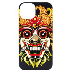 Bali Barong Mask Euclidean Vector Chiefs Face Iphone 14 Black Uv Print Case by Mog4mog4