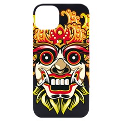 Bali Barong Mask Euclidean Vector Chiefs Face Iphone 14 Plus Black Uv Print Case by Mog4mog4