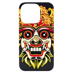 Bali Barong Mask Euclidean Vector Chiefs Face Iphone 14 Pro Black Uv Print Case by Mog4mog4