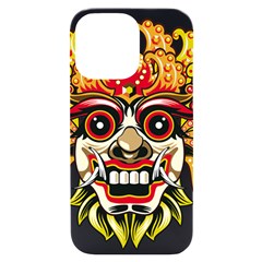 Bali Barong Mask Euclidean Vector Chiefs Face Iphone 14 Pro Max Black Uv Print Case by Mog4mog4