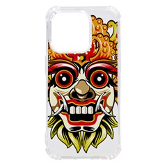 Bali Barong Mask Euclidean Vector Chiefs Face Iphone 14 Pro Tpu Uv Print Case by Mog4mog4