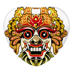 Bali Barong Mask Euclidean Vector Chiefs Face Heart Glass Fridge Magnet (4 Pack)