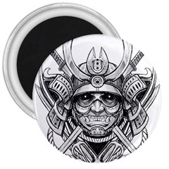 Drawing Samurai Tattoo Sketch Japanese Samurai 3  Magnets