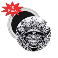 Drawing Samurai Tattoo Sketch Japanese Samurai 2.25  Magnets (10 pack) 