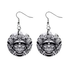 Drawing Samurai Tattoo Sketch Japanese Samurai Mini Button Earrings by Mog4mog4