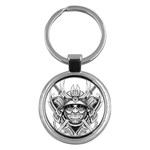 Drawing Samurai Tattoo Sketch Japanese Samurai Key Chain (Round) Front