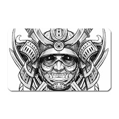 Drawing Samurai Tattoo Sketch Japanese Samurai Magnet (Rectangular)