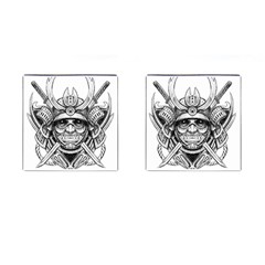 Drawing Samurai Tattoo Sketch Japanese Samurai Cufflinks (square) by Mog4mog4