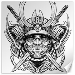 Drawing Samurai Tattoo Sketch Japanese Samurai Canvas 16  X 16  by Mog4mog4