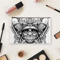 Drawing Samurai Tattoo Sketch Japanese Samurai Cosmetic Bag (Medium)