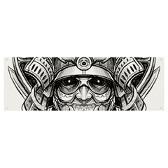 Drawing Samurai Tattoo Sketch Japanese Samurai Banner And Sign 12  X 4  by Mog4mog4